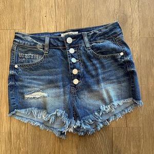 Medium wash denim shorts, never worn